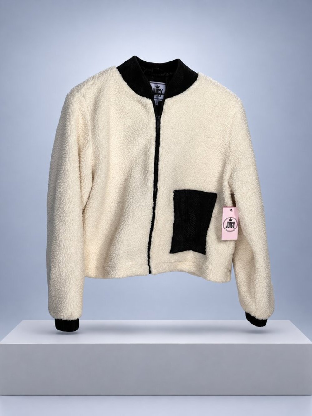 Juicy Couture Sherpa Bomber Jacket Women’s XL Zip Front NWT